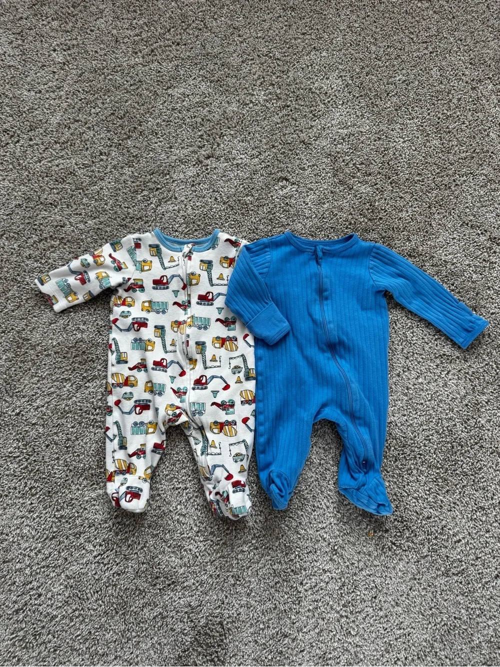 Baby Boy Sleeper Bundle 0-3 Months Mixed Print One-Piece Footies Set 7 Piece Lot